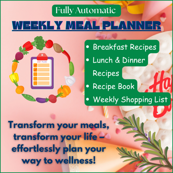 Fully Automatic Weekly Meal Planner Excel File