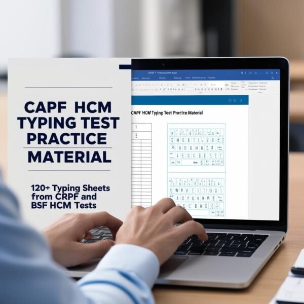 CAPF HCM Typing Material PDF - 120+ Practice Sheets for CRPF & BSF